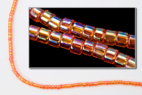 DBS151- 15/0 Transparent Tangerine AB Miyuki Delica Beads (5 Gm, 50 Gm, 250 Gm)