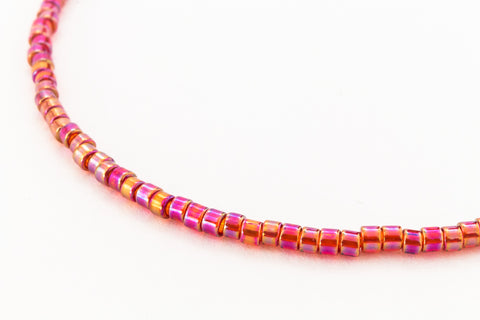 DBV172- 11/0 Transparent Dark Orange Aurora Borealis Delica Beads-General Bead