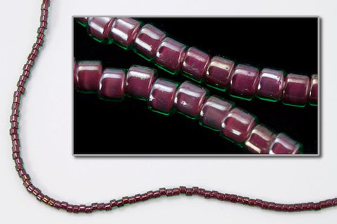 DBV279- 11/0 Maroon Lined Green Luster Delica Beads-General Bead