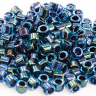 DB286- 10/0 Navy Lined Aqua AB Miyuki Delica Beads (50 Gm, 250 Gm)