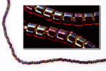 DBV297- 11/0 Black Lined Ruby Aurora Borealis Delica Beads-General Bead