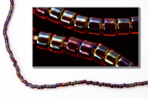DBL297- 8/0 Black Lined Ruby AB Delica Beads-General Bead