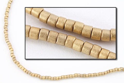 DBS334- 15/0 Matte Metallic 24 Karat Light Gold Miyuki Delica Beads (5 Gm, 25 Gm, 100 Gm)