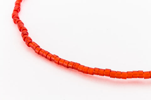 DBL704- 8/0 Transparent Red Orange Delica Beads-General Bead