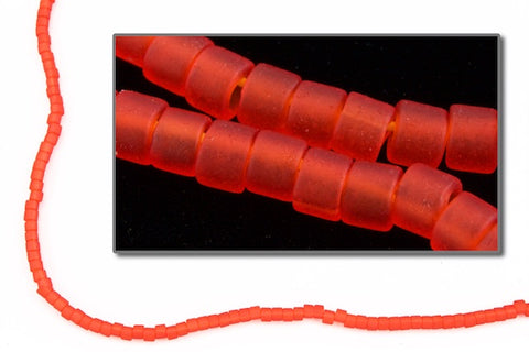 DBL745- 8/0 Matte Transparent Light Red Delica Beads-General Bead