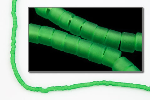 DBL746- 8/0 Matte Transparent Green Delica Beads-General Bead