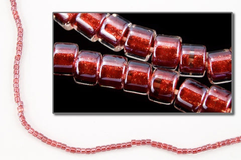 DB924- 10/0 Shimmering Cranberry Lined Crystal Miyuki Delica Beads (50 Gm, 250 Gm)