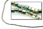 DBW024- 11/0 Metallic Green Iris Cut Delica Beads-General Bead