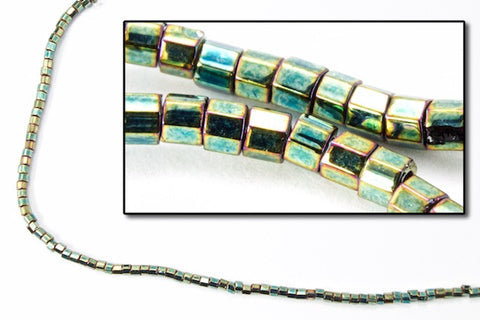 DBW024- 11/0 Metallic Green Iris Cut Delica Beads-General Bead