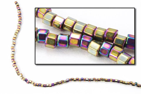 DBW029- 11/0 Metallic Golden Olive Iris Cut Delica Beads-General Bead