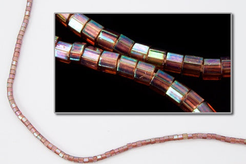 DBW122- 11/0 Transparent Light Brown Aurora Borealis Cut Delica Beads-General Bead