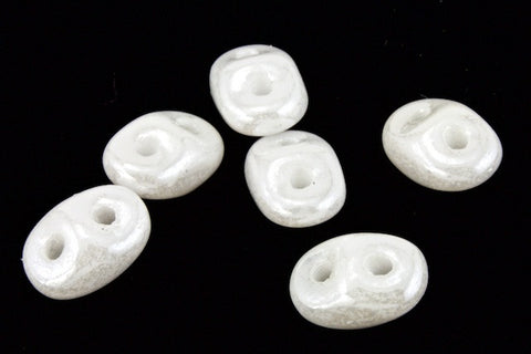 2.5mm x 5mm Luster White Czech Super Duo Tube-General Bead