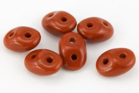 2.5mm x 5mm Luster Brick Red Czech Super Duo Tube #DUO006-General Bead