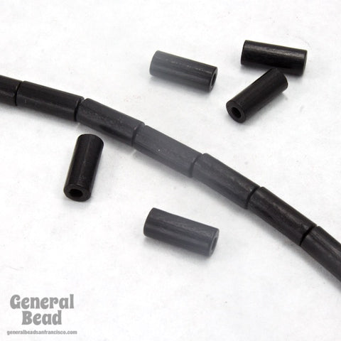 4mm x 6mm Black Wood Tube Bead #DXA014