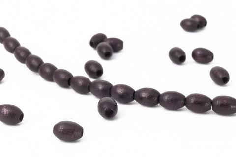 4mm x 6mm Dark Brown Oval Wood Bead #DXB006
