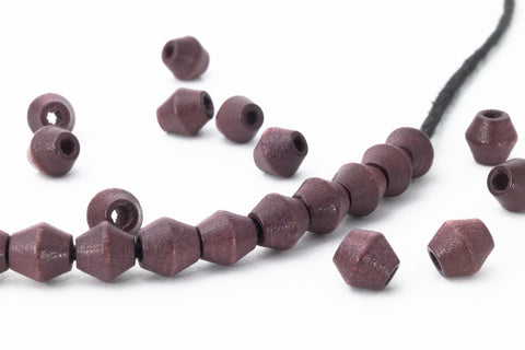 5mm Dark Brown Wood Bicone #DXB018