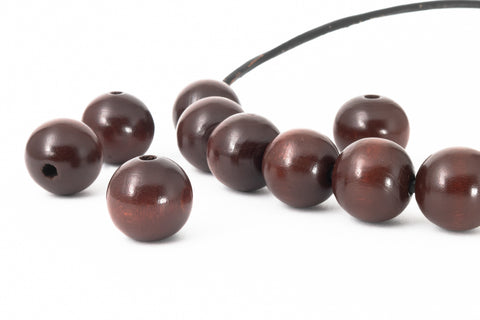 14mm Dark Brown Wood Bead (2 Pcs) #DXB024