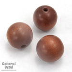 16mm Medium Brown Wood Bead-General Bead