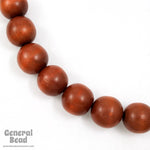 10mm Red Brown Wood Bead #DXD001