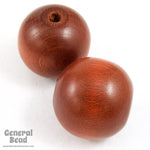 14mm Red Brown Wood Bead (2 Pcs) #DXC024