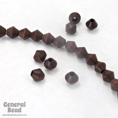 8mm Coffee Brown Wood Bicone #DXC037