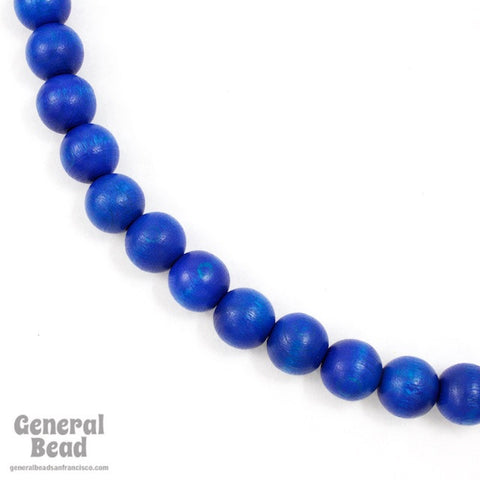 10mm Blue Wood Bead-General Bead