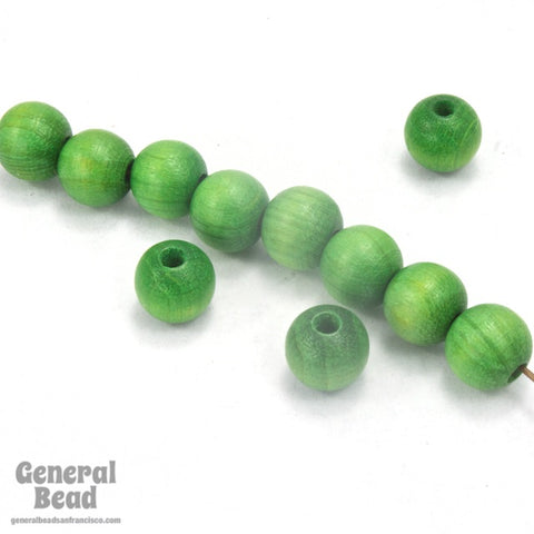10mm Green Wood Bead #DXM001