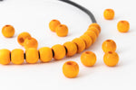 6mm x 4.5mm Buttercup Yellow Wood Rondelle Bead #DXI012