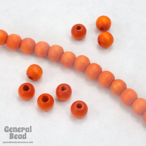 5mm Orange Wood Bead-General Bead