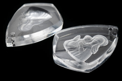 25mm x 19mm Matte Crystal Madonna Shield Pendant #ECA002