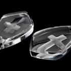 15mm x 10mm Matte Crystal Cross Shield Pendant #ECA003