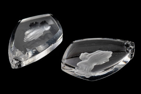 15mm x 10mm Matte Crystal Praying Hands Shield Pendant #ECA004