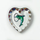 12mm Vitrail Medium Dolphin Heart Pendant #ECA007