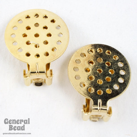 20mm Gold Perforated Ear Clip #EFA023-General Bead