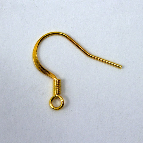 Gold Flat French Ear Wire with Spring #EFA032-General Bead