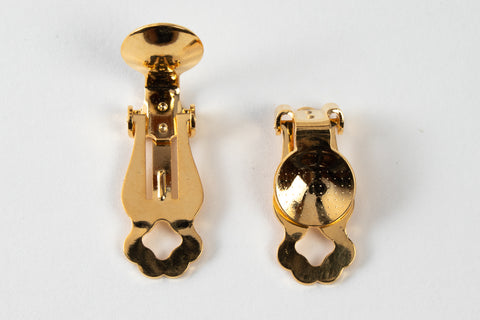 10mm Gold Dapped Ear Clip #EFA065-General Bead