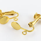 17mm Gold Screw-On Ear Clip with 8mm Pad #EFA080-General Bead