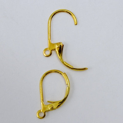 14mm Gold Leverback Earrings-General Bead