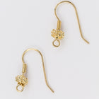 25mm Bright Gold Ear Wire with Textured Ball #EFA103-General Bead