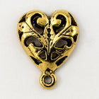 13mm x 18mm Antique Gold Pewter Heart Ear Post #EFA104-General Bead