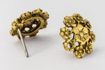 13mm Antique Gold Pewter Floral Ear Post #EFA106-General Bead