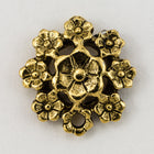 13mm Antique Gold Pewter Floral Ear Post #EFA106-General Bead