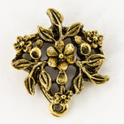 17.5mm x 20.5mm Antique Gold Pewter Floral Spray Ear Post #EFA109-General Bead