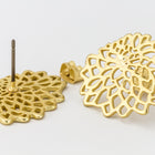 20mm Matte Gold Chrysanthemum Filigree Pewter Ear Post #EFA116-General Bead