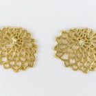 20mm Matte Gold Chrysanthemum Filigree Pewter Ear Post #EFA116-General Bead
