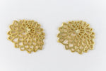 20mm Matte Gold Chrysanthemum Filigree Pewter Ear Post #EFA116-General Bead