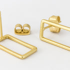 15mm Matte Gold Open Rectangle Pewter Ear Post #EFA118-General Bead