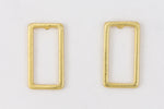 15mm Matte Gold Open Rectangle Pewter Ear Post #EFA118-General Bead