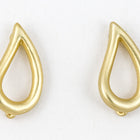 15mm Matte Gold Pewter Open Raindrop Ear Post with Loop #EFA120-General Bead
