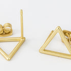 11mm Matte Gold Pewter Open Triangle Ear Post #EFA121-General Bead